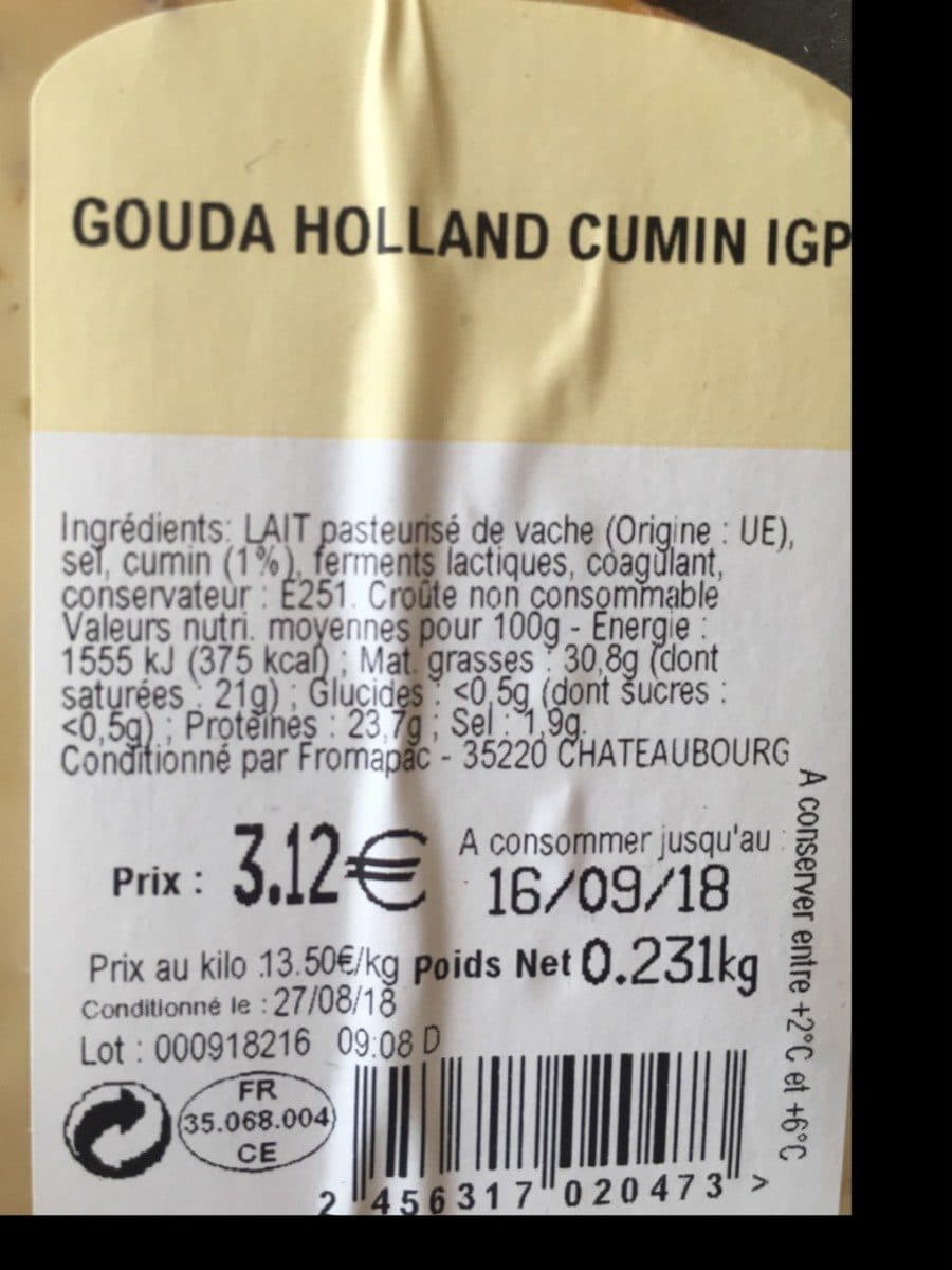 Open Food Facts Gouda holland IGP packshot