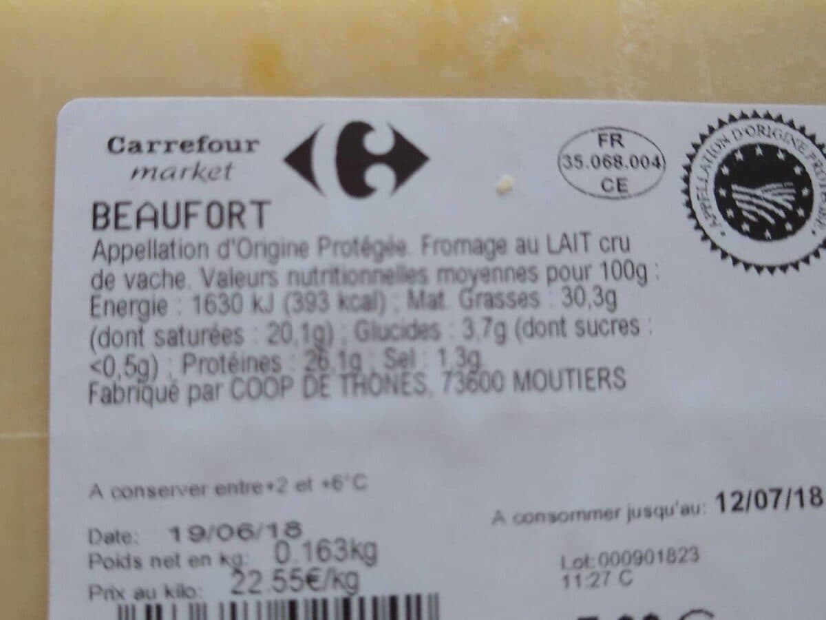 Carrefour Beaufort packshot