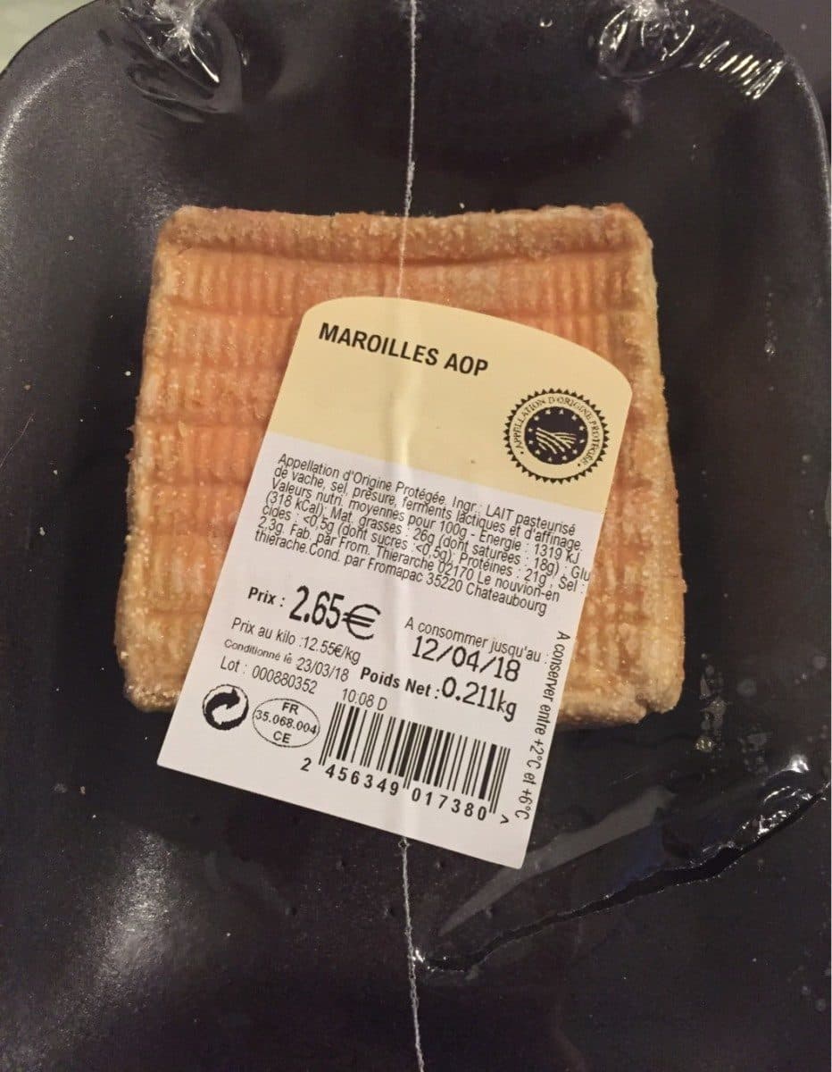 Open Food Facts Maroilles aop packshot