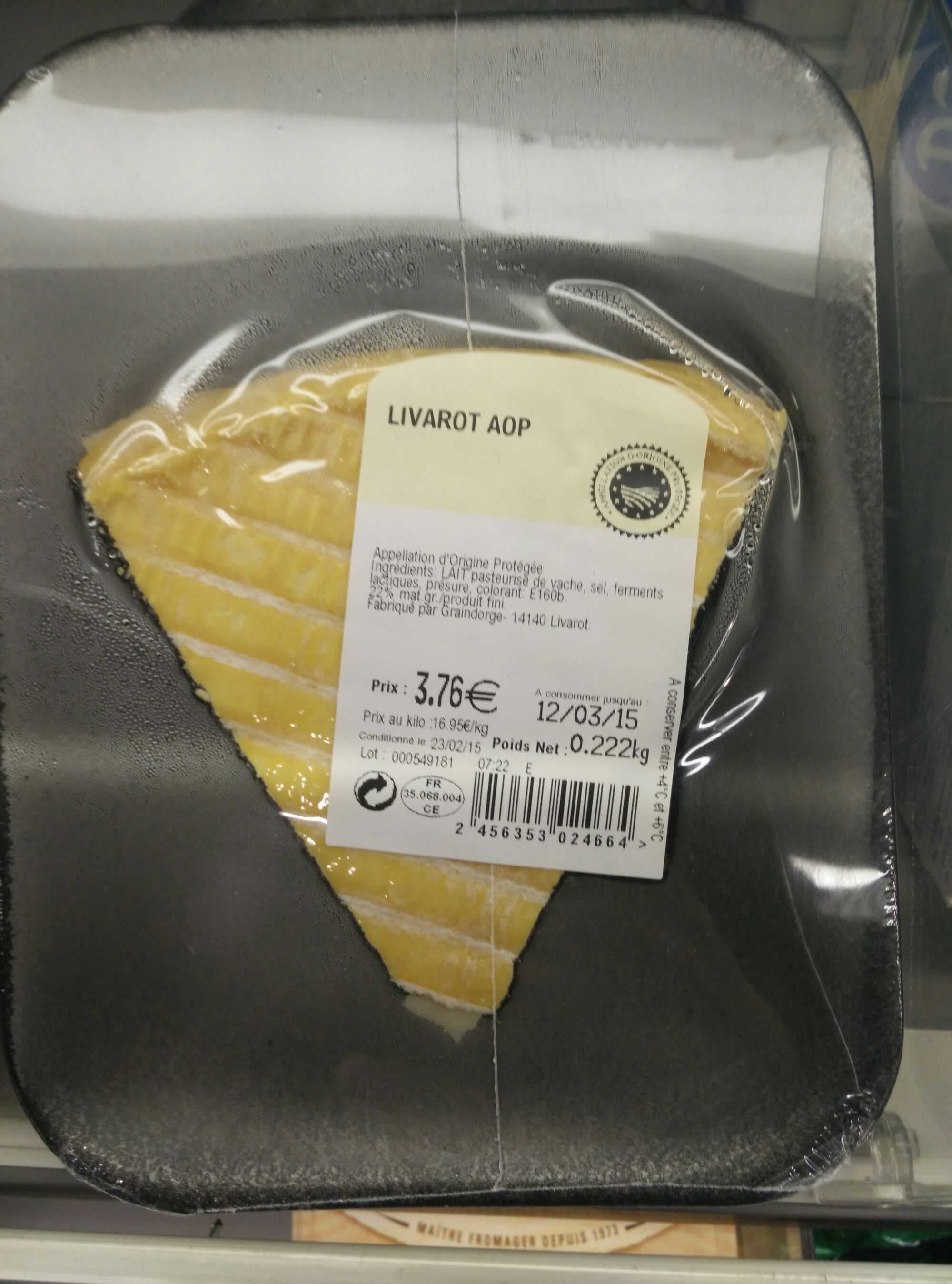 Sans marque Livarot AOP (22 % MG) packshot