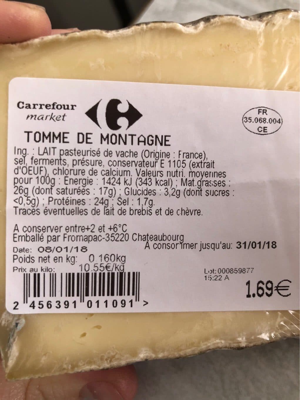 Carrefour Market Tomme de montagne packshot