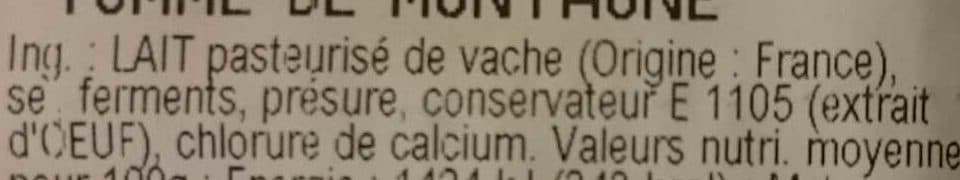 Carrefour Market Tomme de Montagne packshot