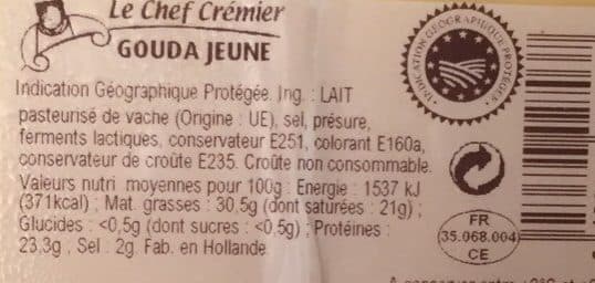 Le Chef Cremier Gouda Jeune packshot