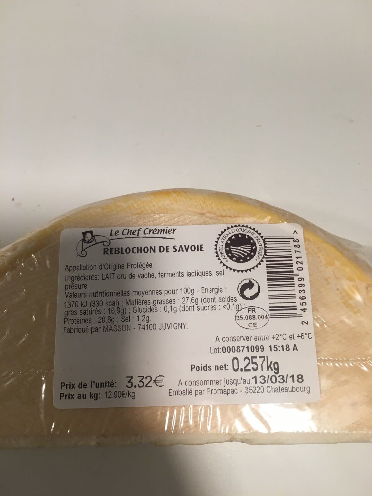 Open Food Facts Roblochon de savoie packshot