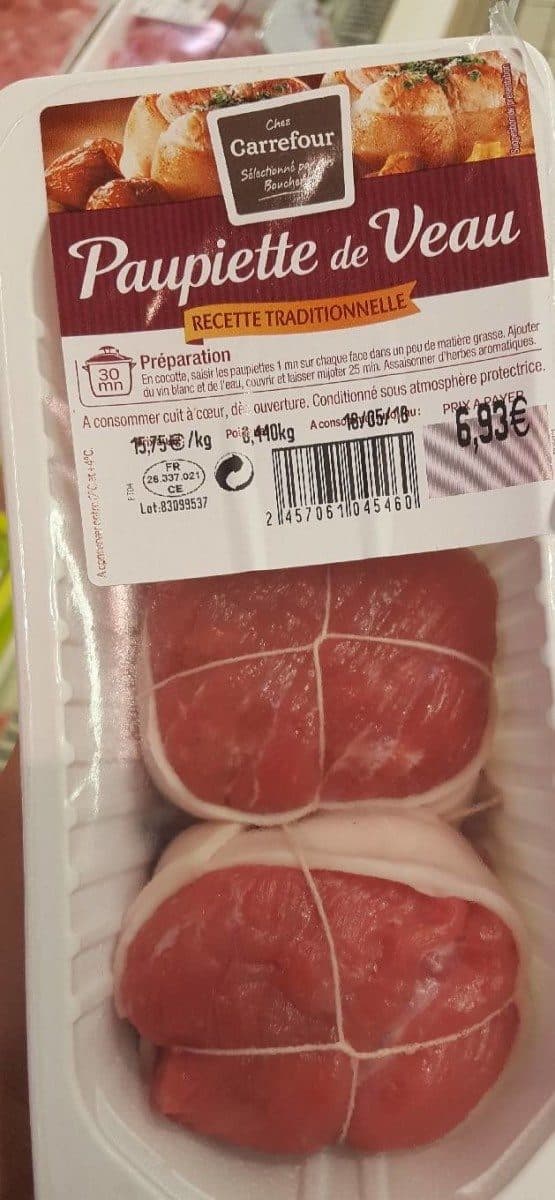 Open Food Facts Paupiette de veau carrefour packshot