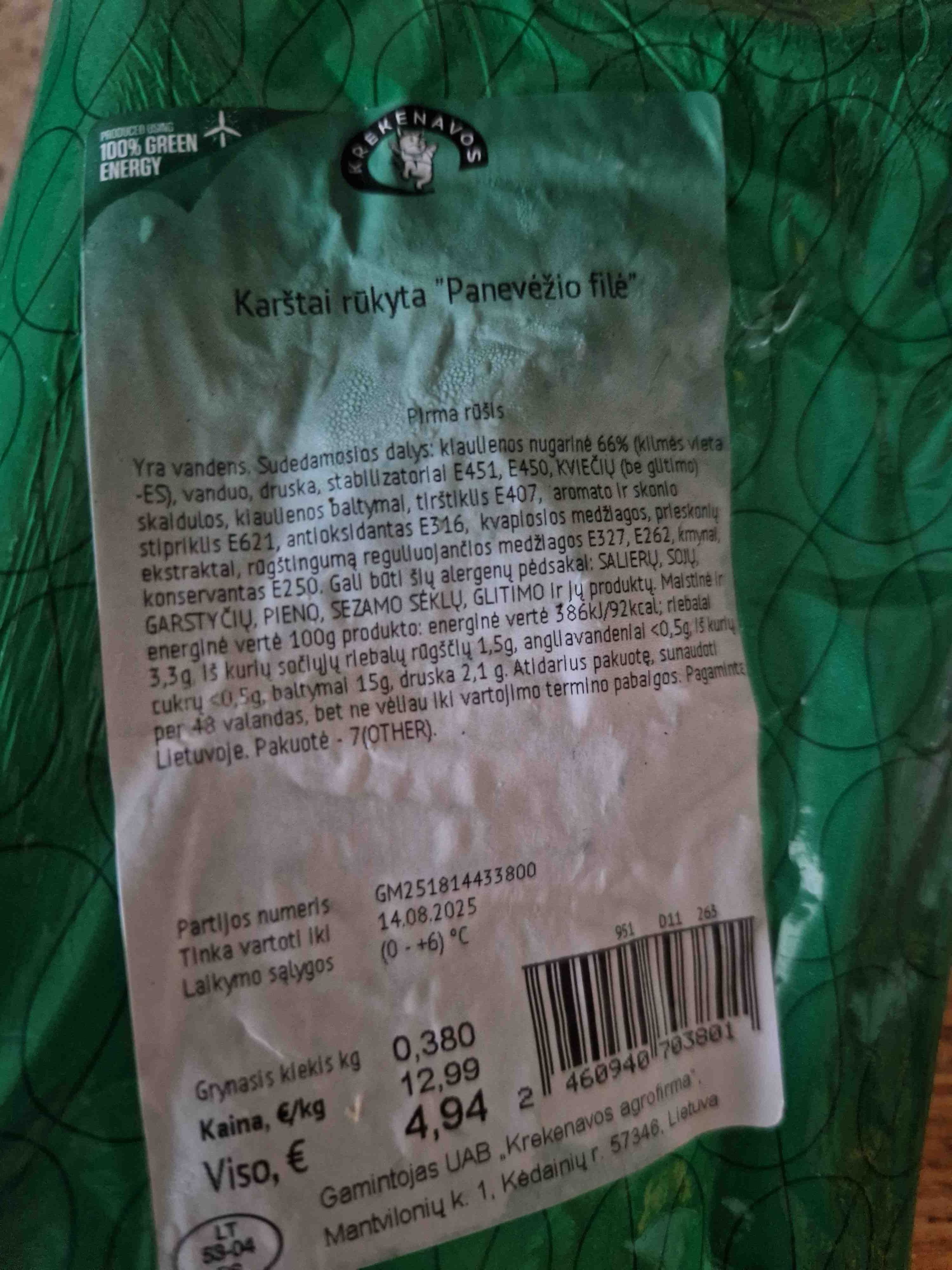 Krekanavos Karštai rūkyta Panevėžio filė packshot
