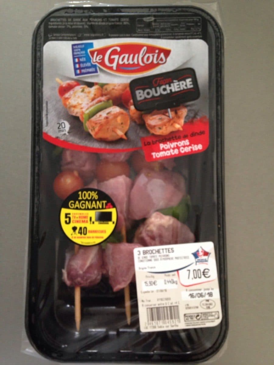 Le Gaulois La Brochette de dinde poivrons tomates cerise packshot