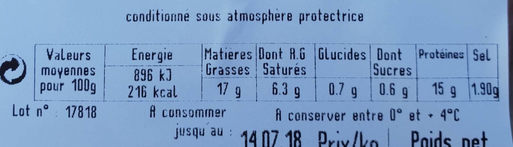 Open Food Facts Assiette Charcutiere packshot