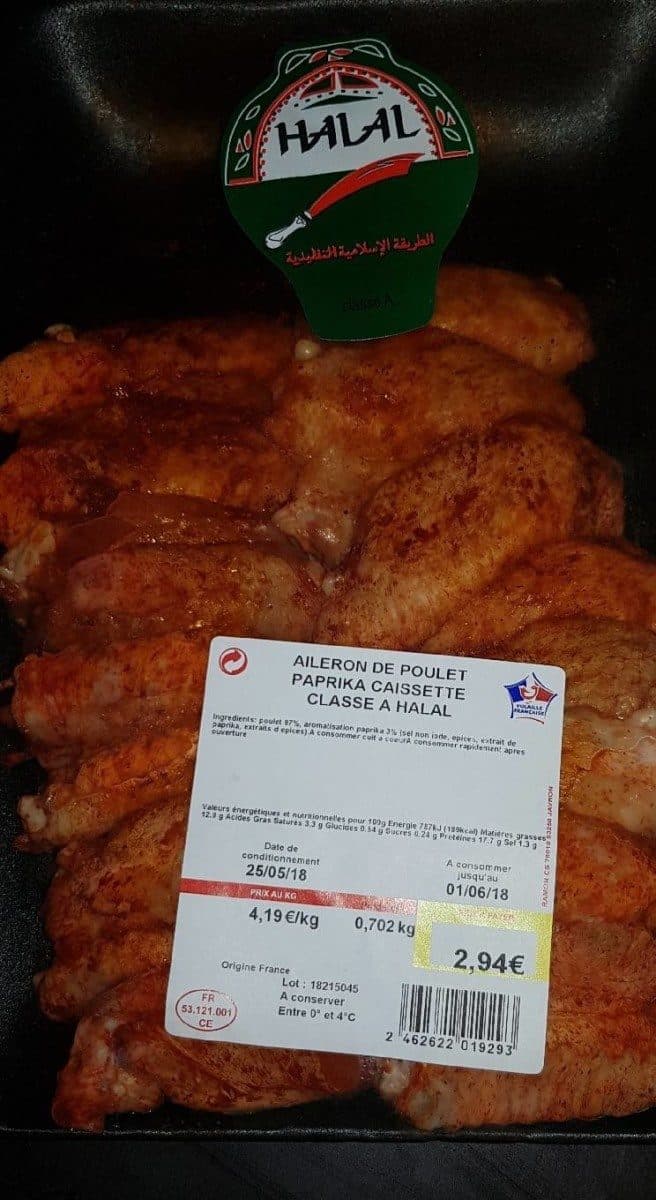 Open Food Facts Aileron de poulet paprika halal packshot
