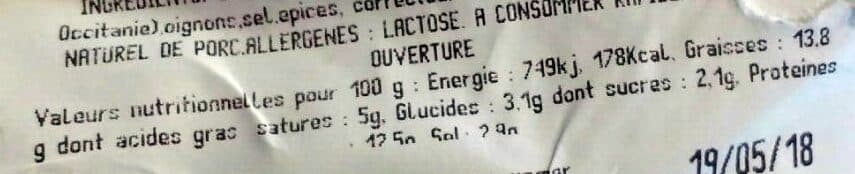 Open Food Facts Boudin à l'oignon packshot