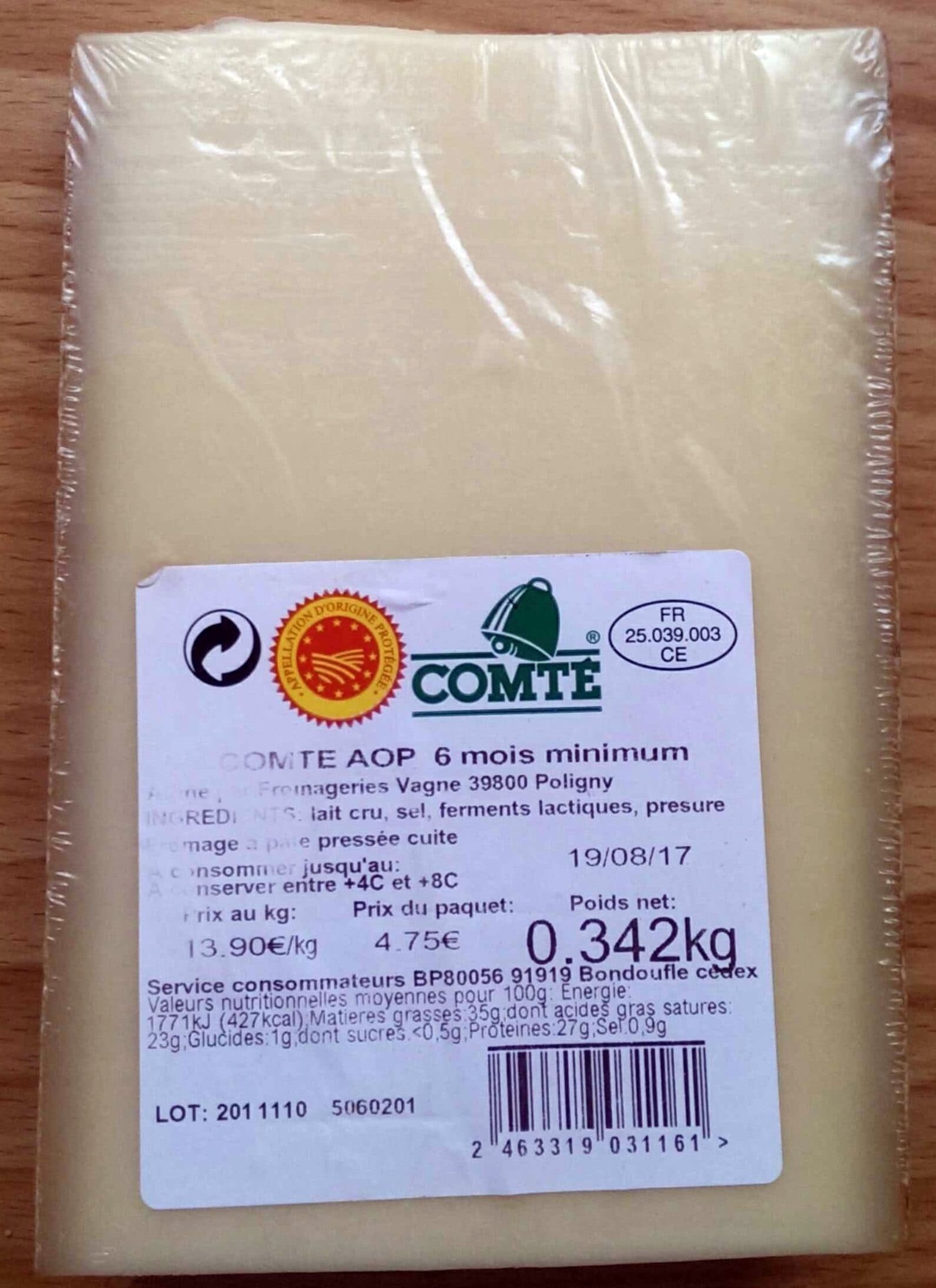 Fromageries Vagne Comté AOP packshot