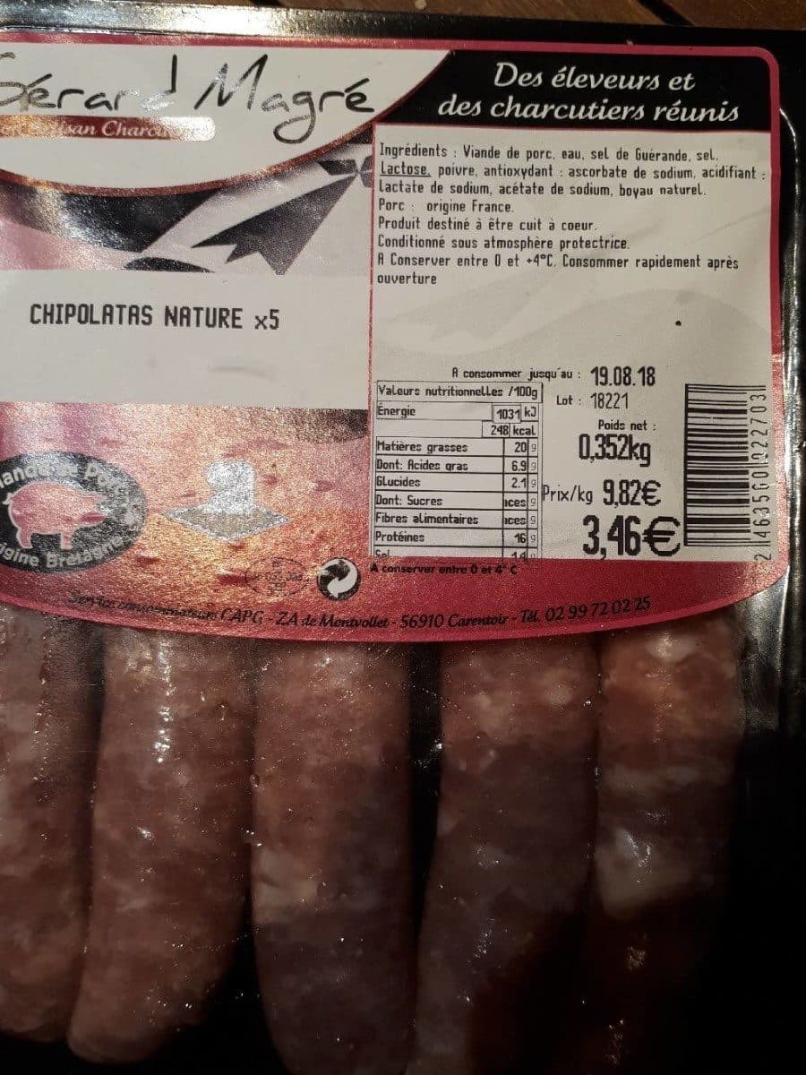 Open Food Facts Chipolatad nature ×5 packshot