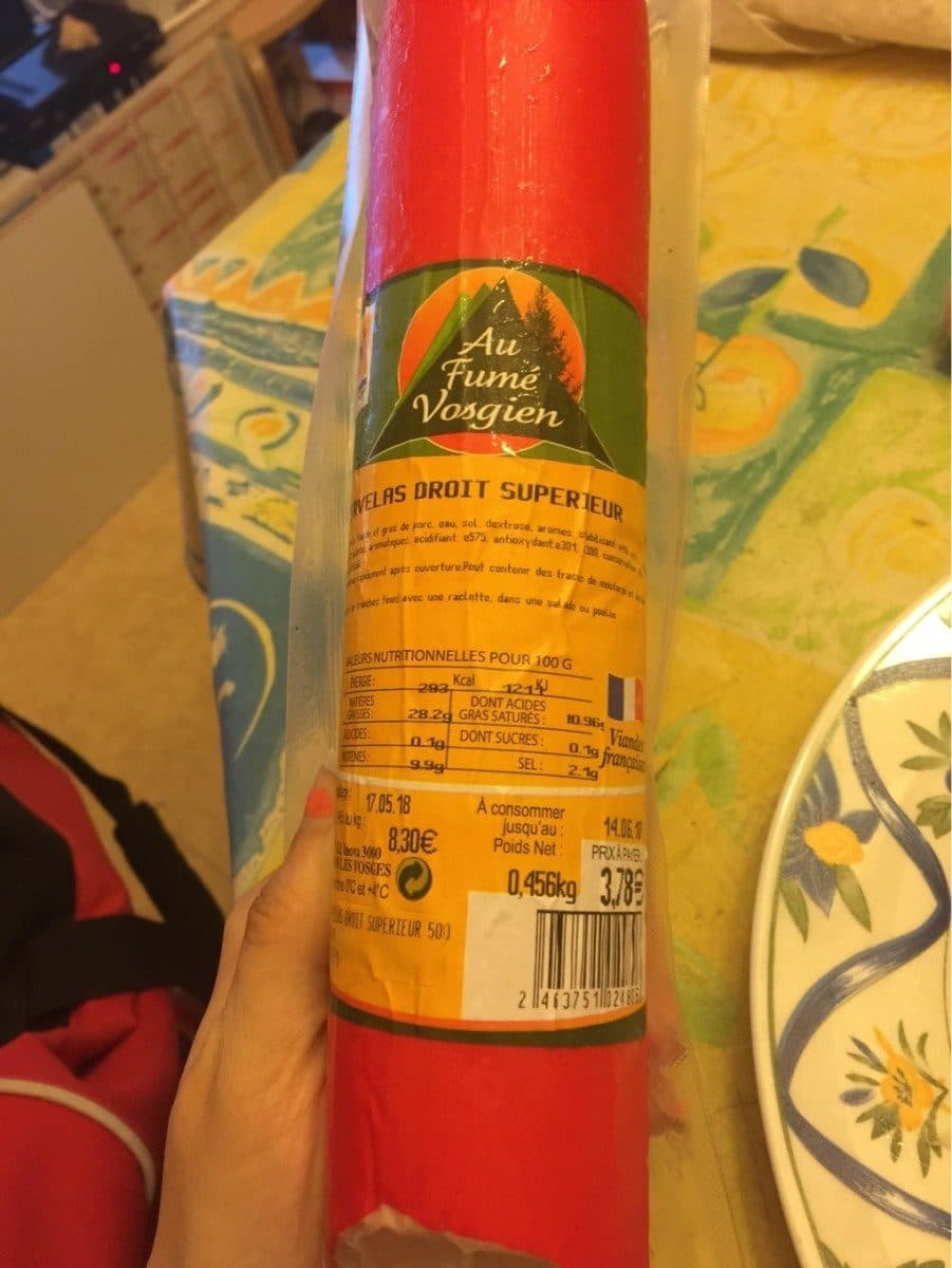Open Food Facts Cervelas droit superieur packshot
