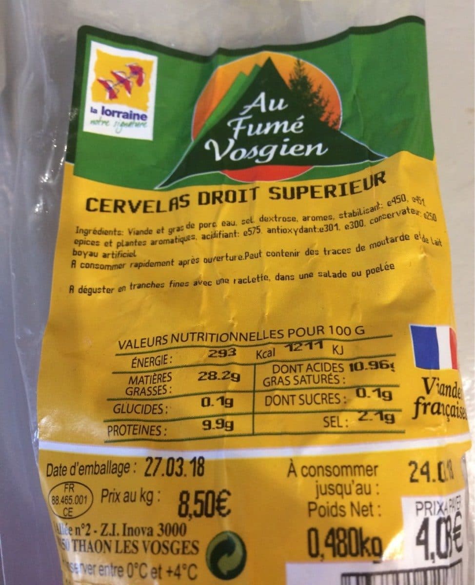 Au Fumé Vosgien Cervelas packshot