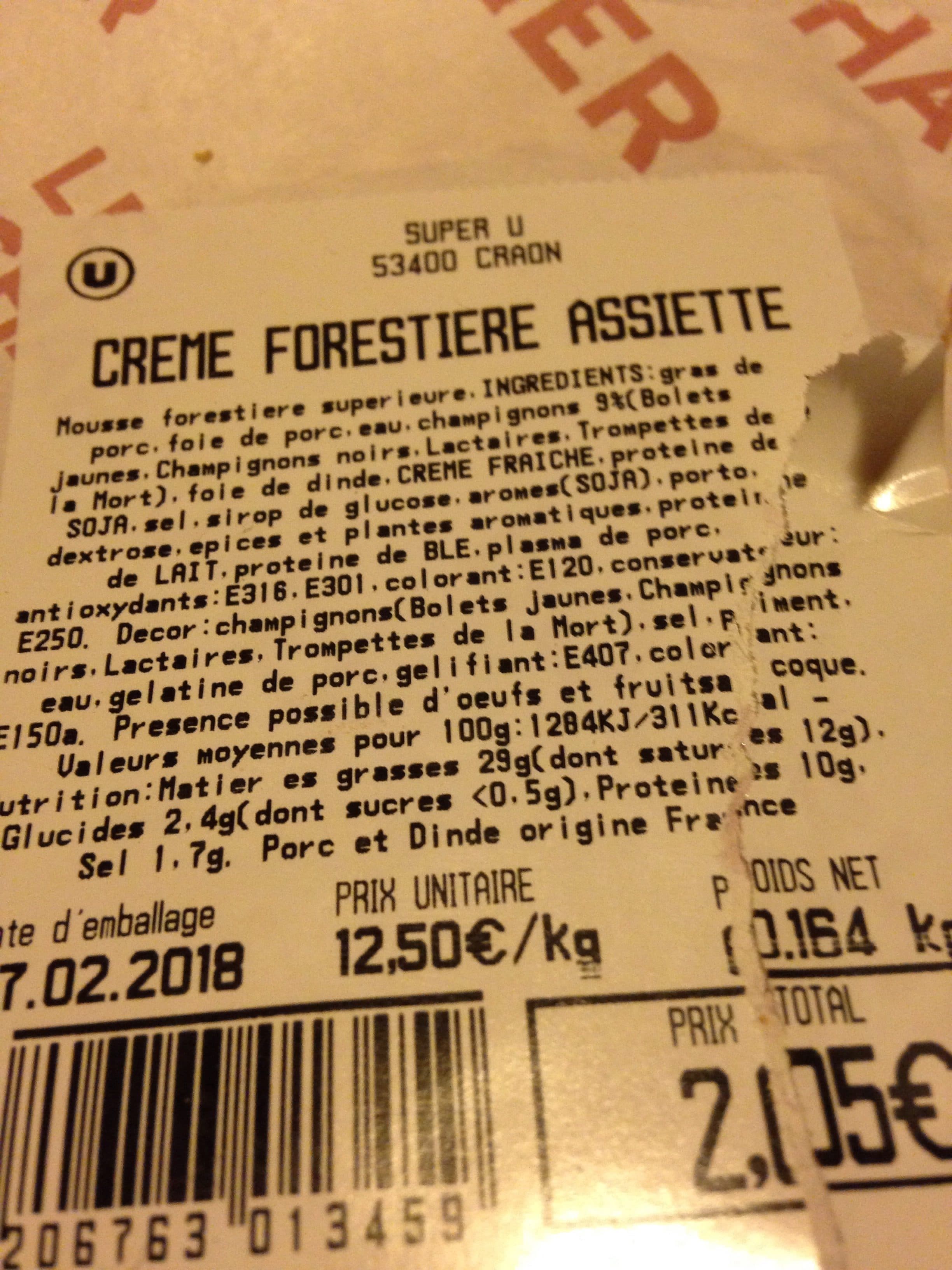 U Creme forestiere packshot