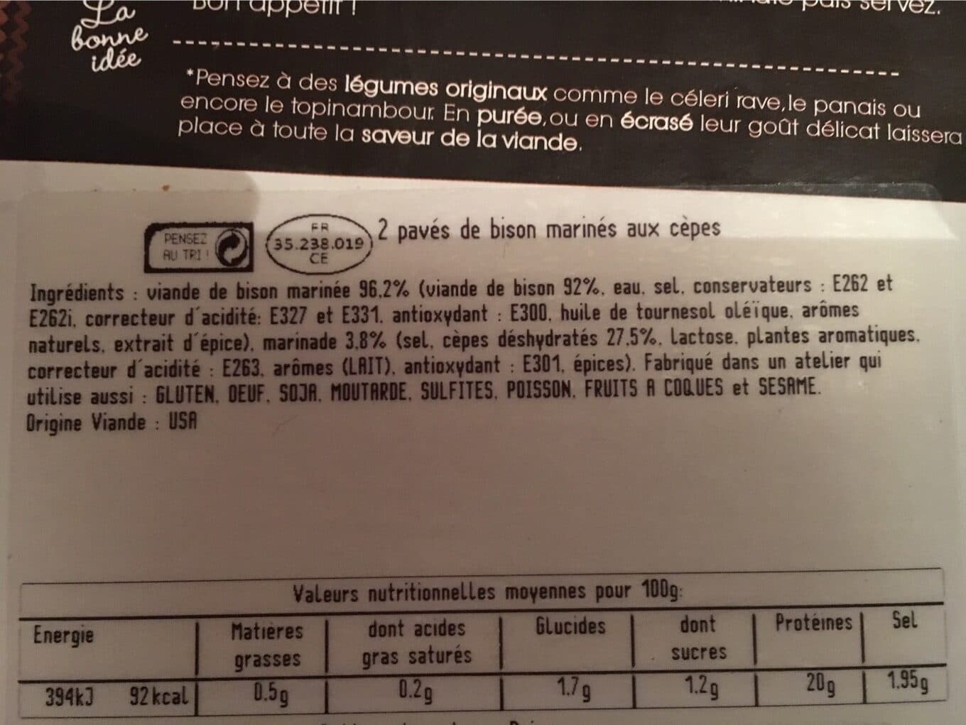 Maitre Jacques Paves de bison packshot