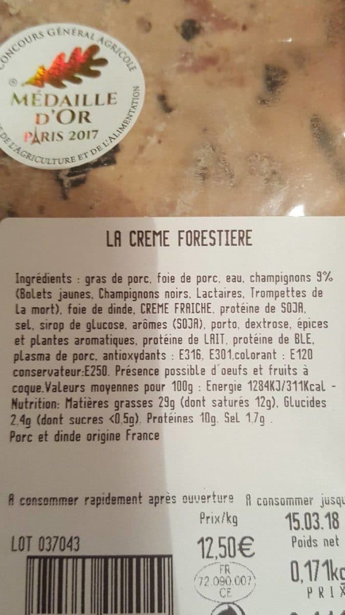 Prunier ? Medaille D Or Agricole 2017 La crème forestière packshot