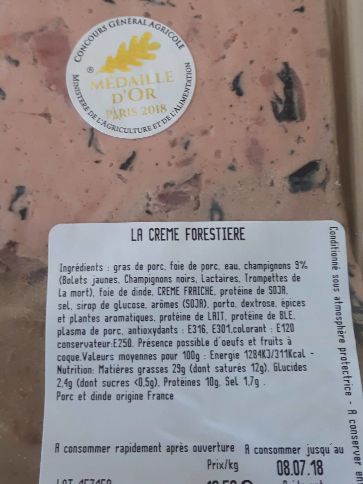 Maison Prunier La crème forestière packshot