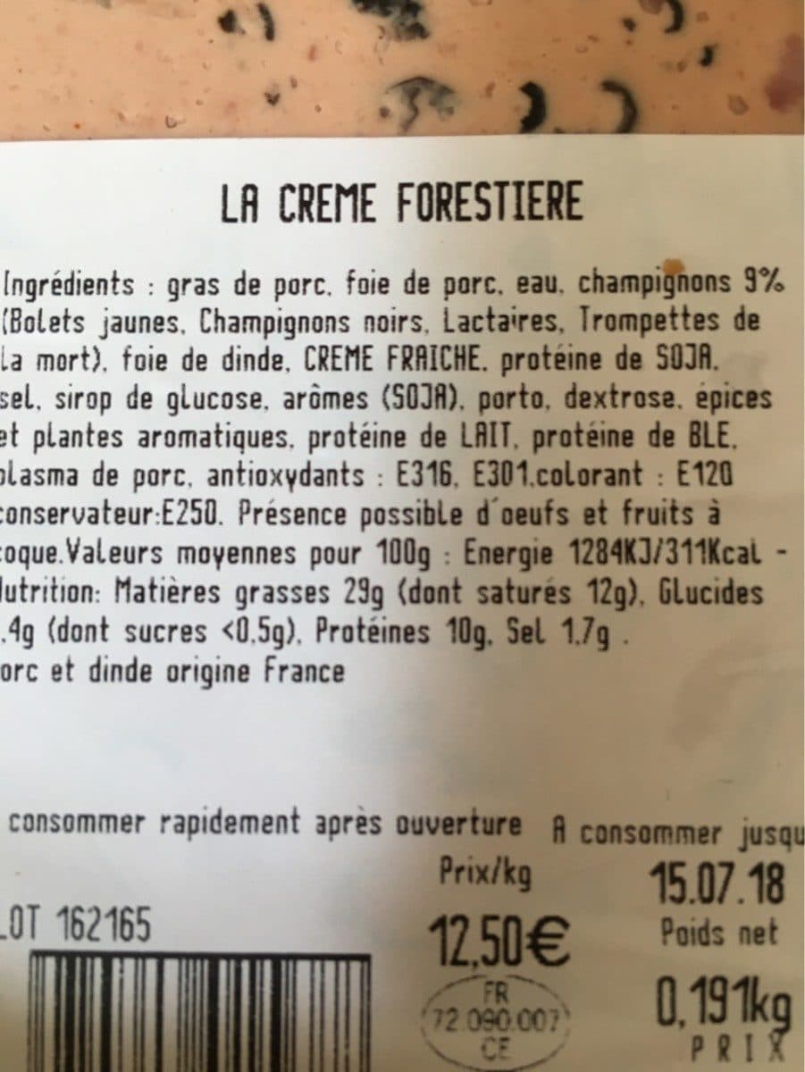 Maison Prunier La creme forestiere packshot