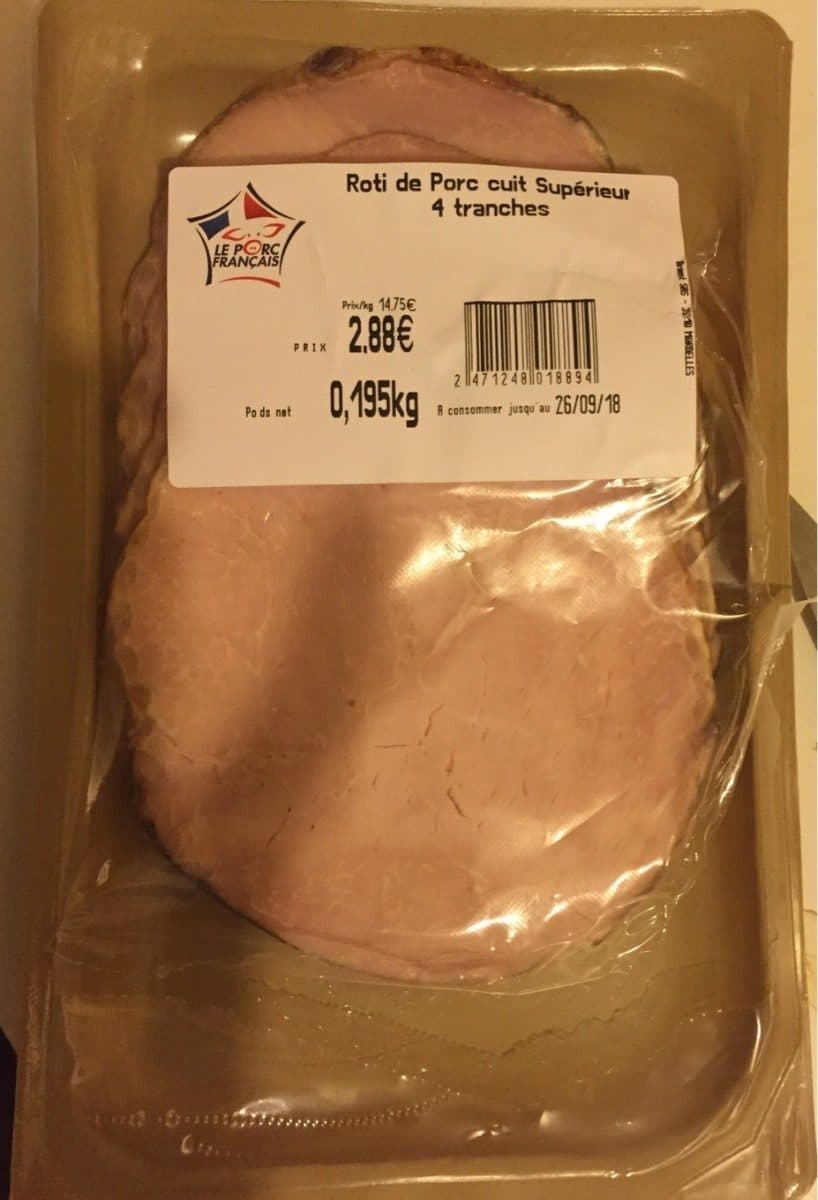 Open Food Facts Roti de Porc cuit Supérieur packshot