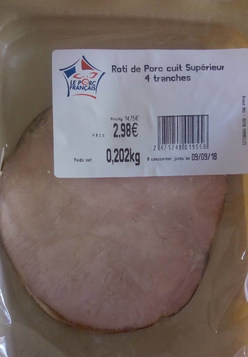 Open Food Facts Roti de porc cuit superieur packshot