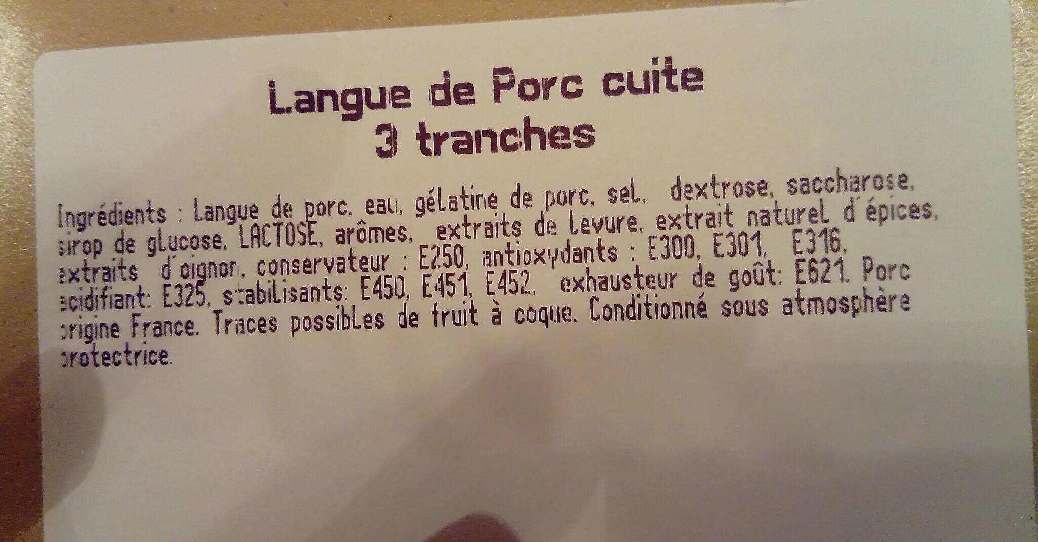 Brient SAS Langue de porc - 3 tranches packshot
