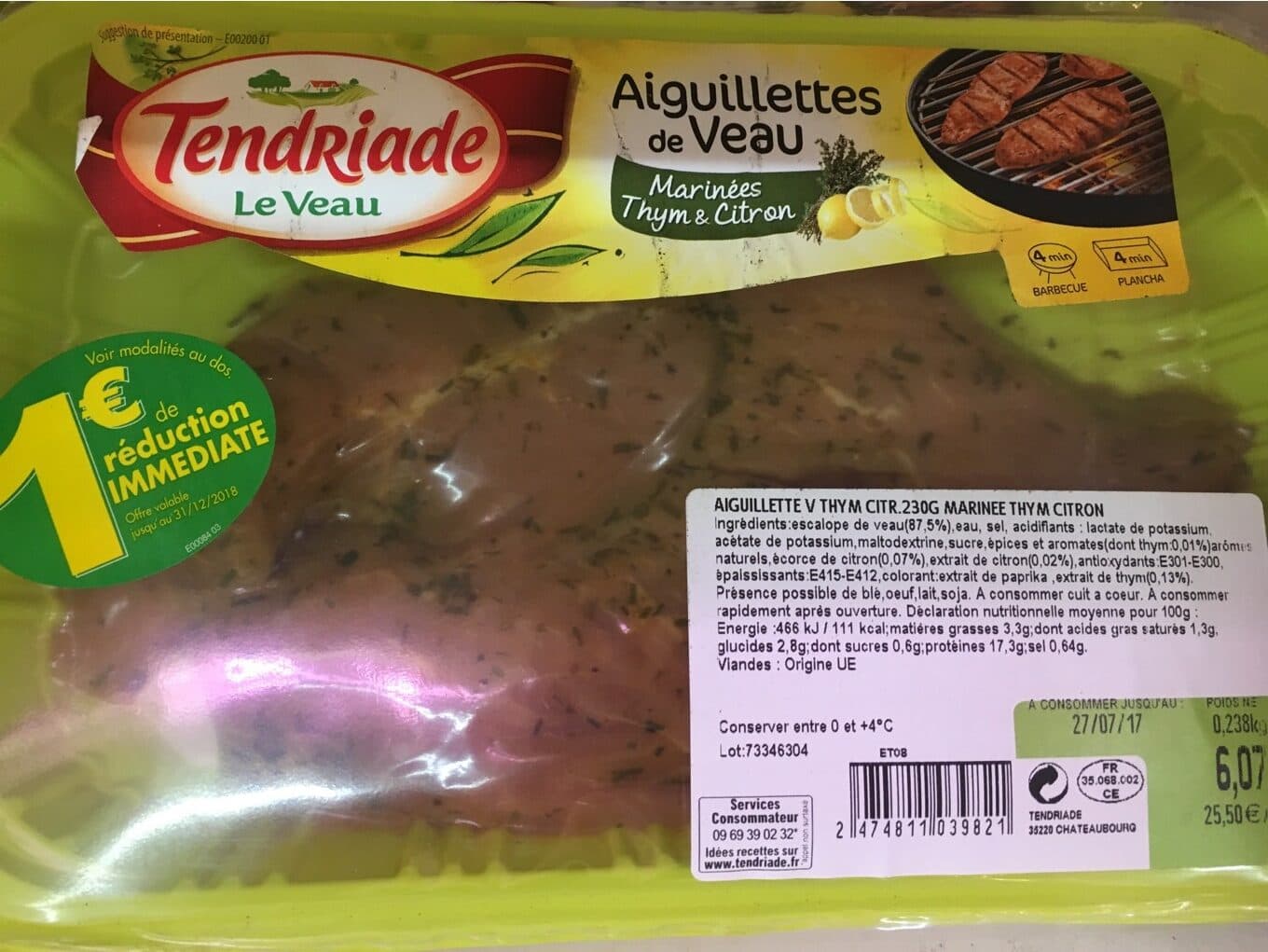 Tendriade Aiguillettes de veau packshot