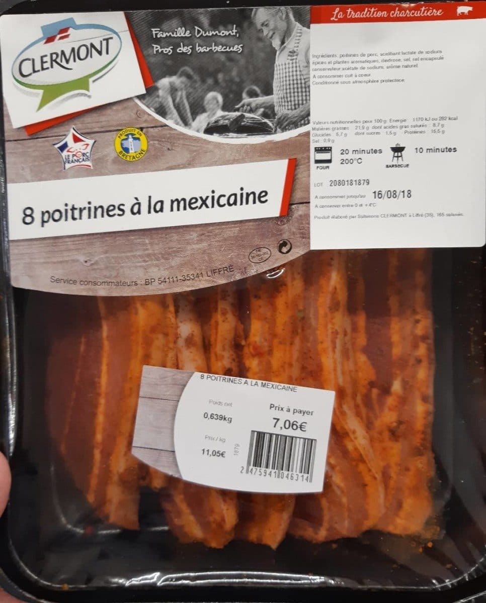 Open Food Facts Poitrine à la mexicaine packshot