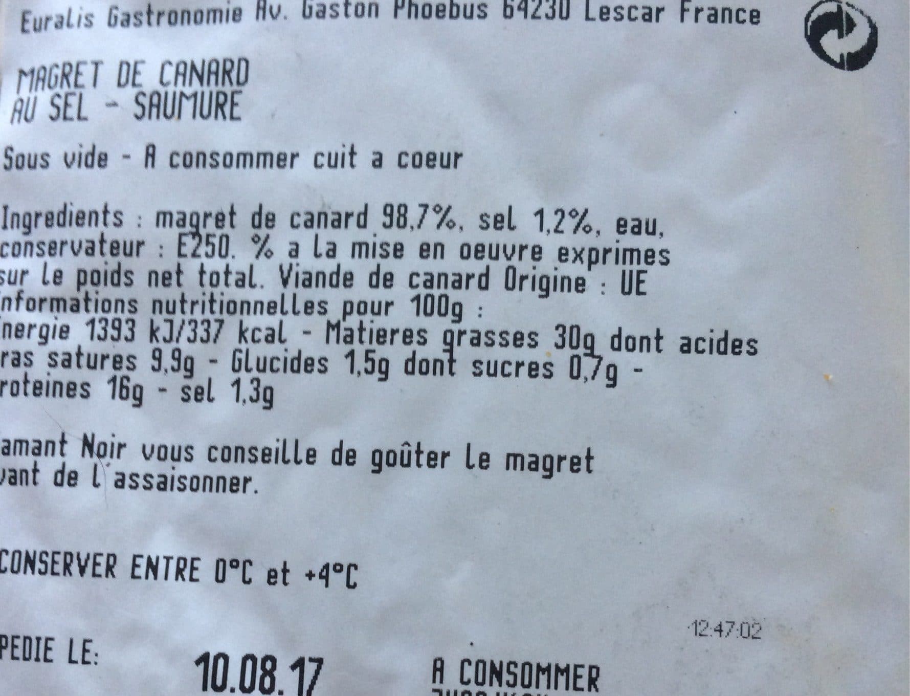 Diamant Noir Magret de Canard packshot