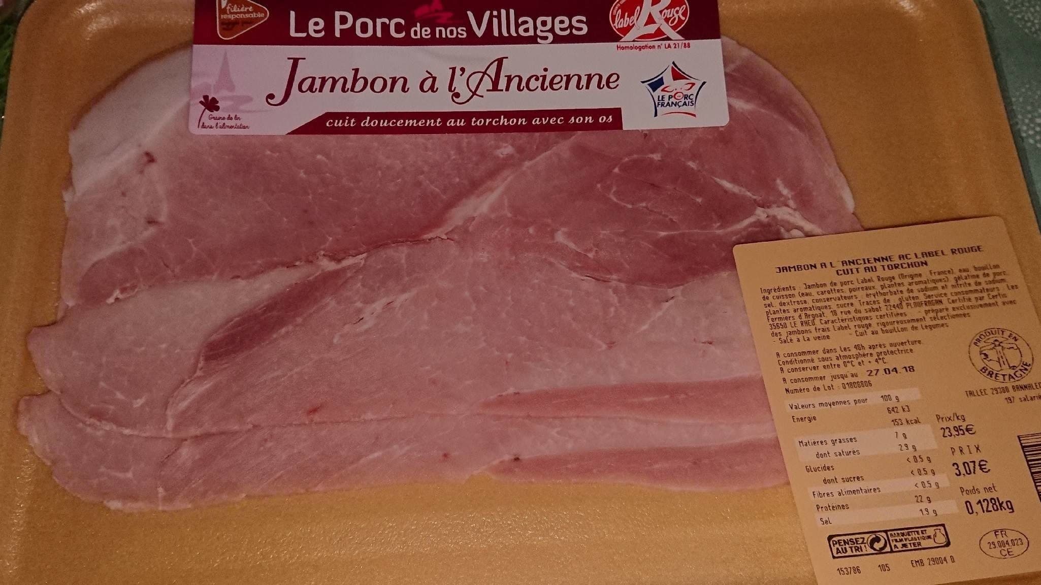 Open Food Facts Le porc de nos village jambon à l'ancienne label rouge packshot