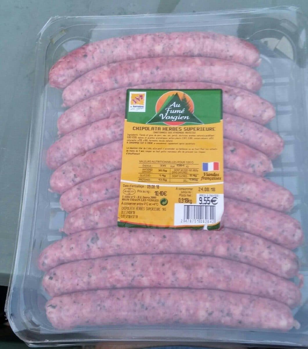 Au Fumé Vosgien Chipolata packshot