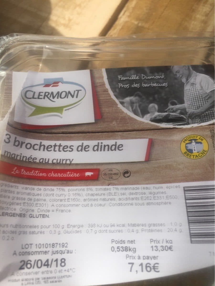 Open Food Facts Brochettes de dindes packshot