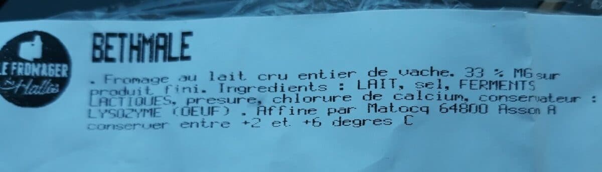 Open Food Facts BETHMALE packshot