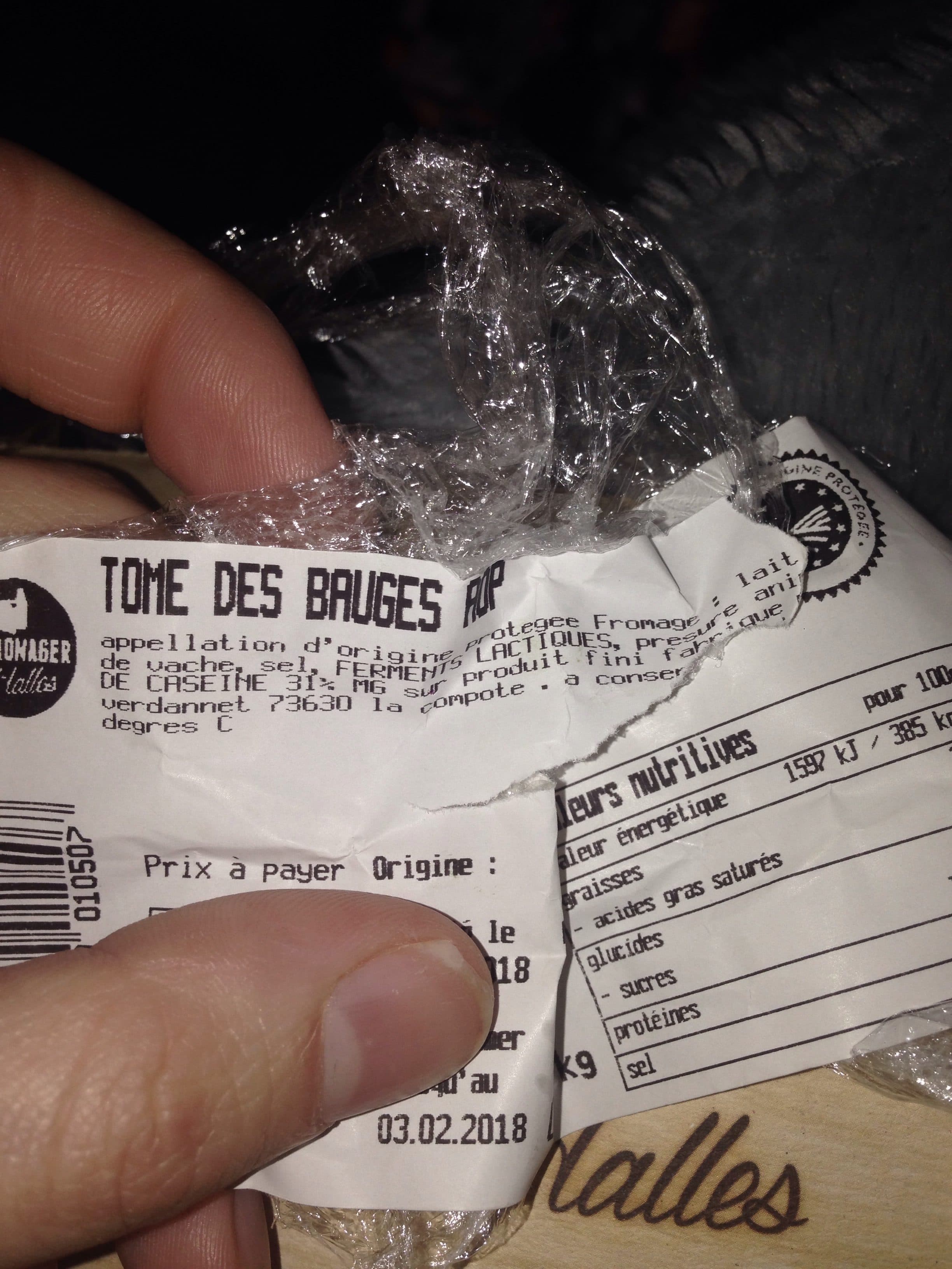 Le Fromager des Halles Tommes des bauges packshot