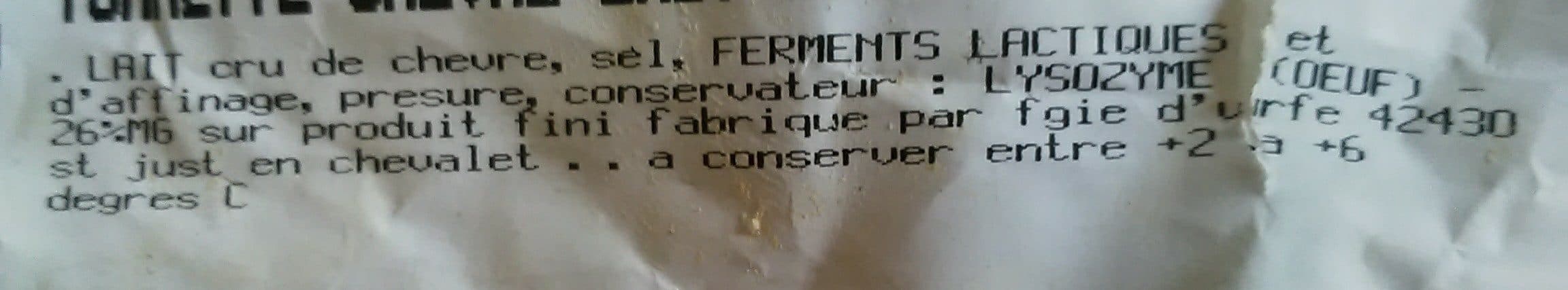 Open Food Facts Tommette chevre lait cru packshot