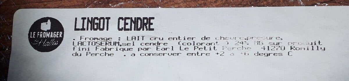 Le Fromager Des Halles Lingot cendrė packshot