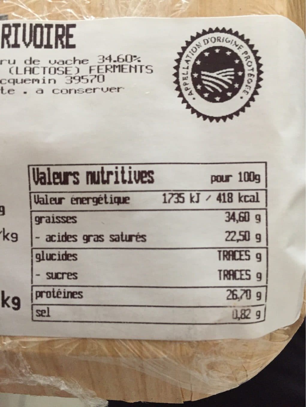 Le Fromager Comte aop 18 mois rivoire packshot