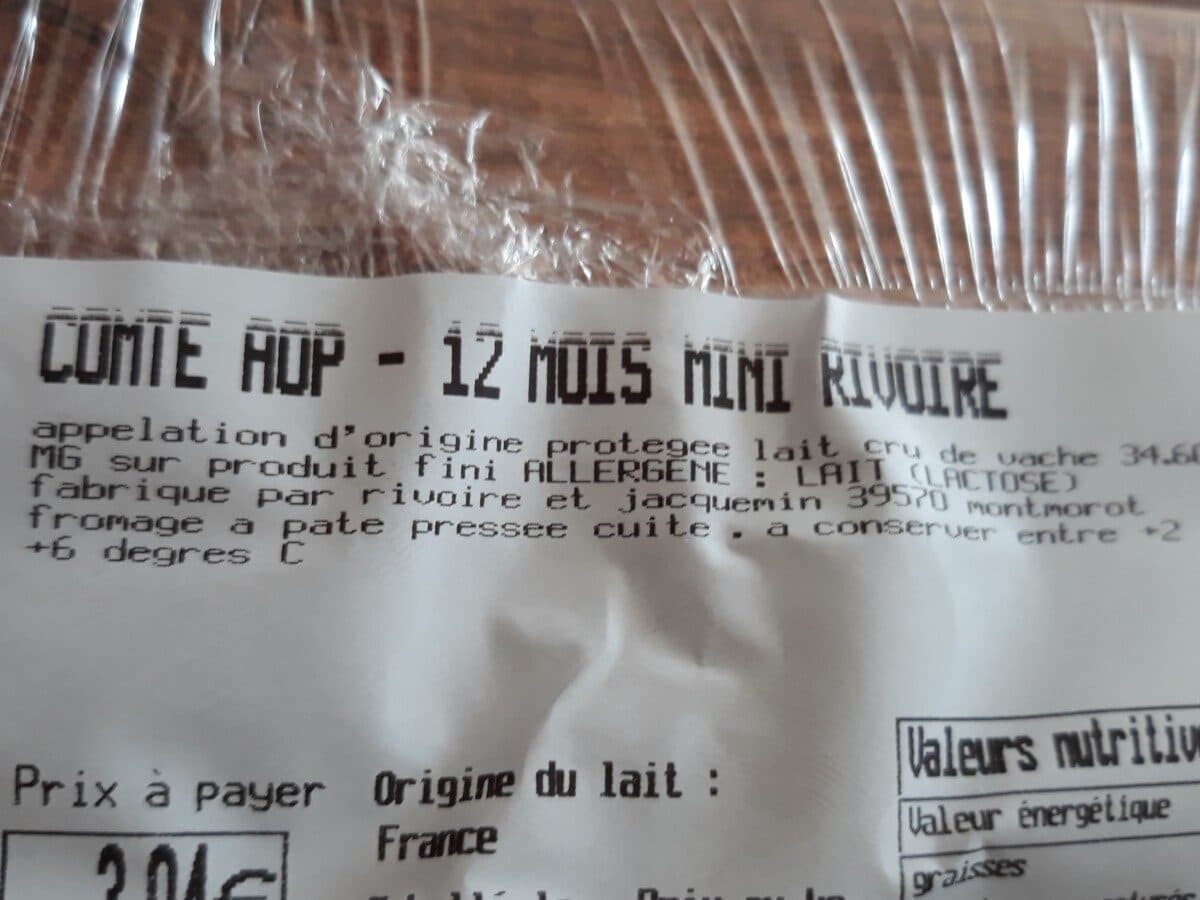 Open Food Facts Comte 12 mois mini rivoire packshot