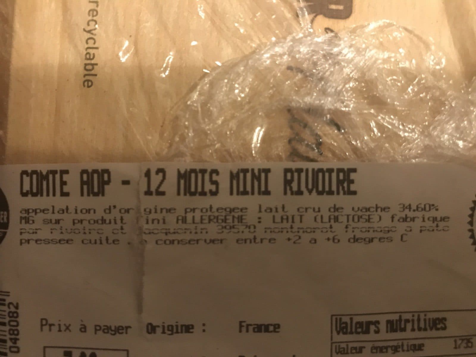 Open Food Facts COMTE AOP - 12 mois mini rivoire packshot