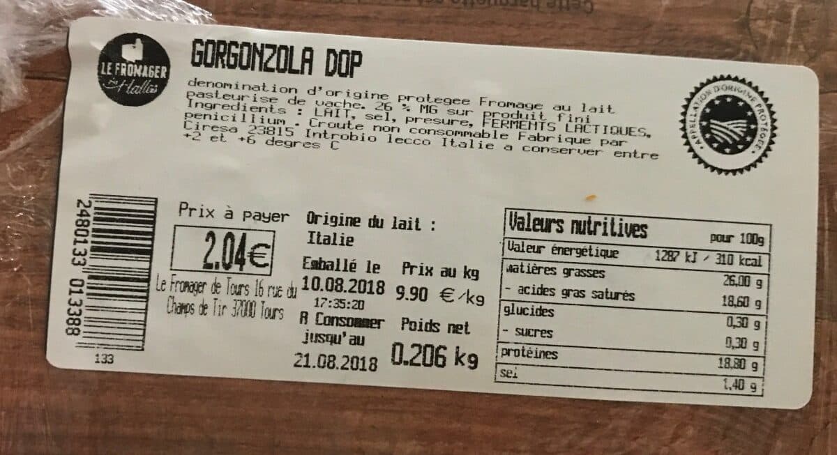 Open Food Facts Gorgonzola packshot