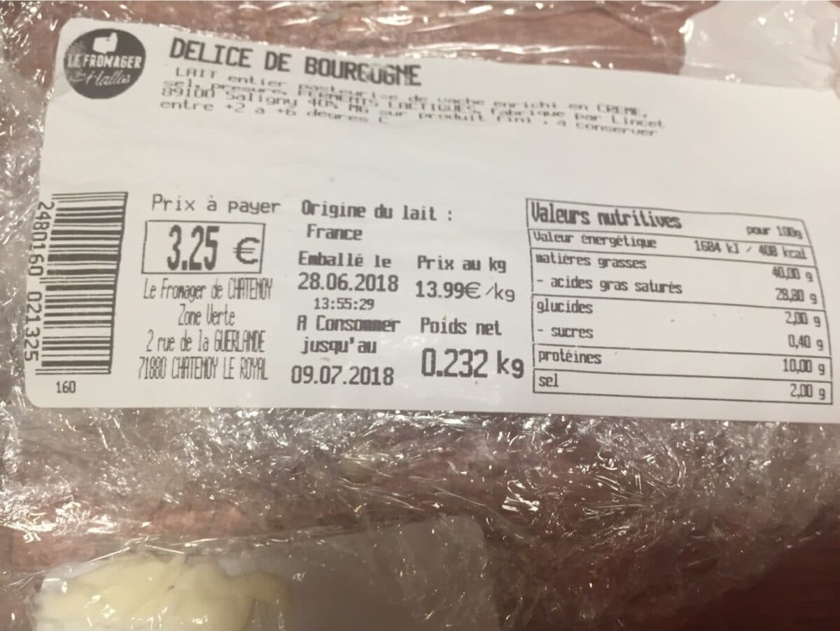 Open Food Facts Délice de Bourgogne packshot