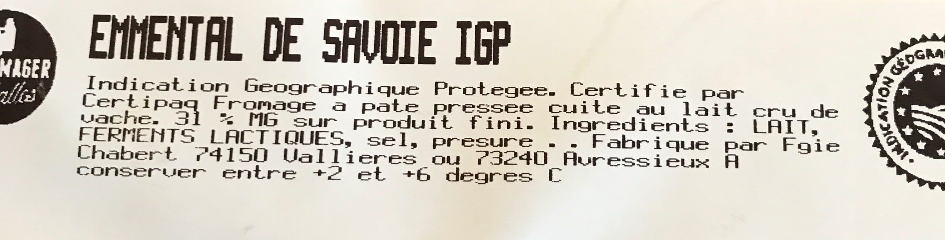 Open Food Facts Emmental de savoie packshot