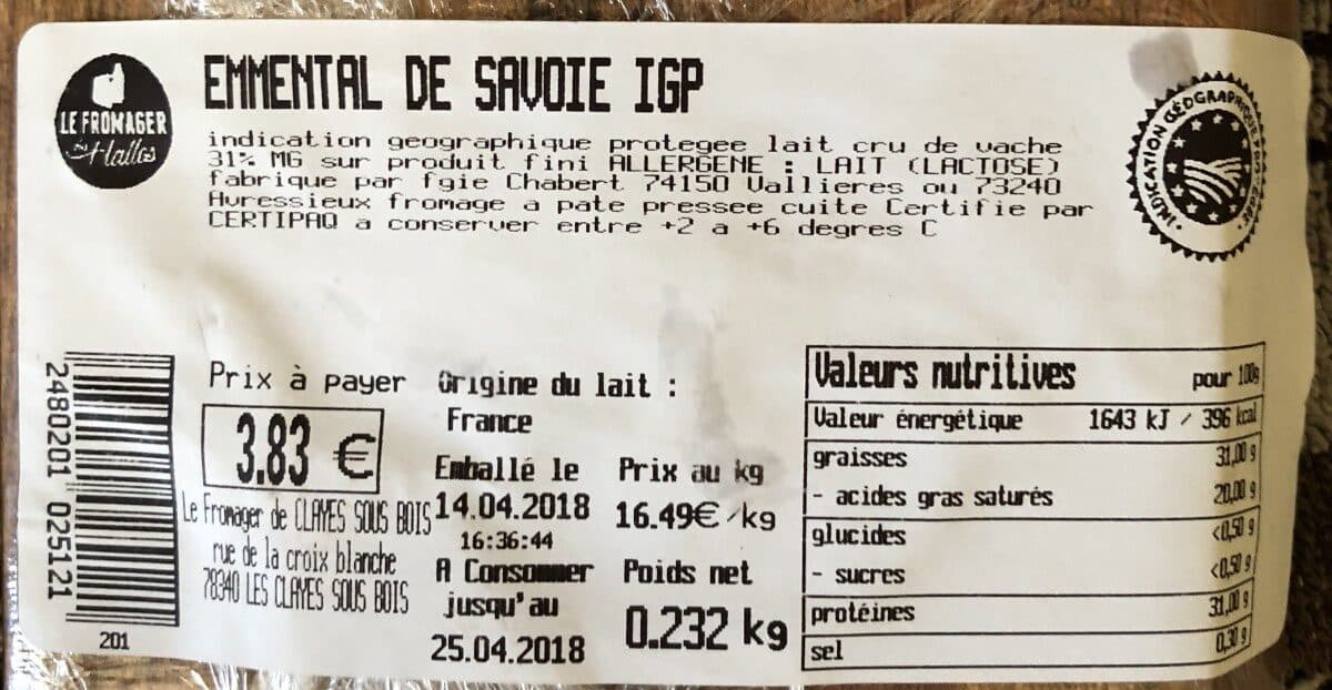 Le Fromager Des Halles Emmental de savoie packshot