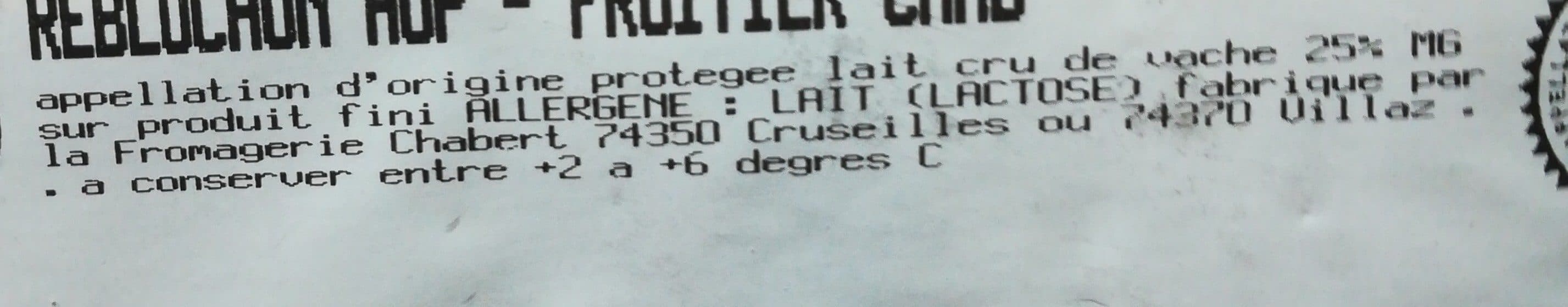 Open Food Facts Reblochon AOP packshot