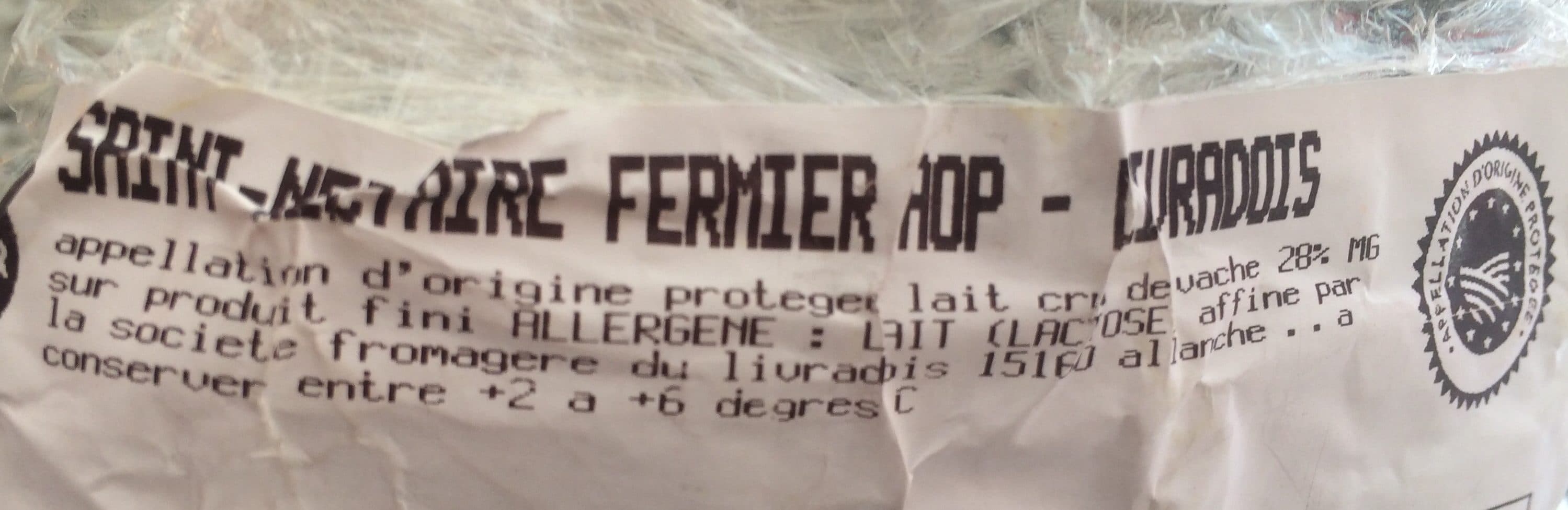 Le Fromager St Nectaire Fermier aoc livardois packshot