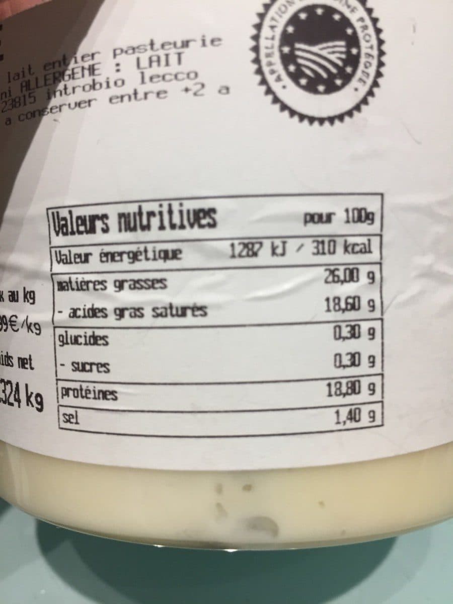 Open Food Facts Gorgonzola aop cuillere packshot