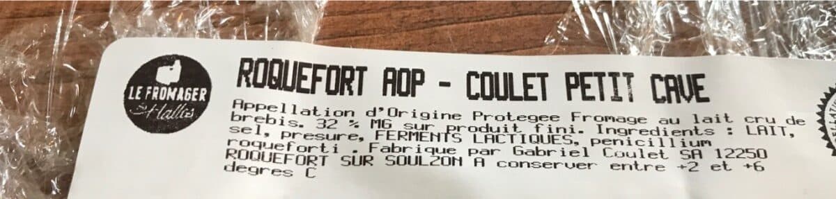 Le Fromager Des Halles Roquefort aop coulet petit cave packshot