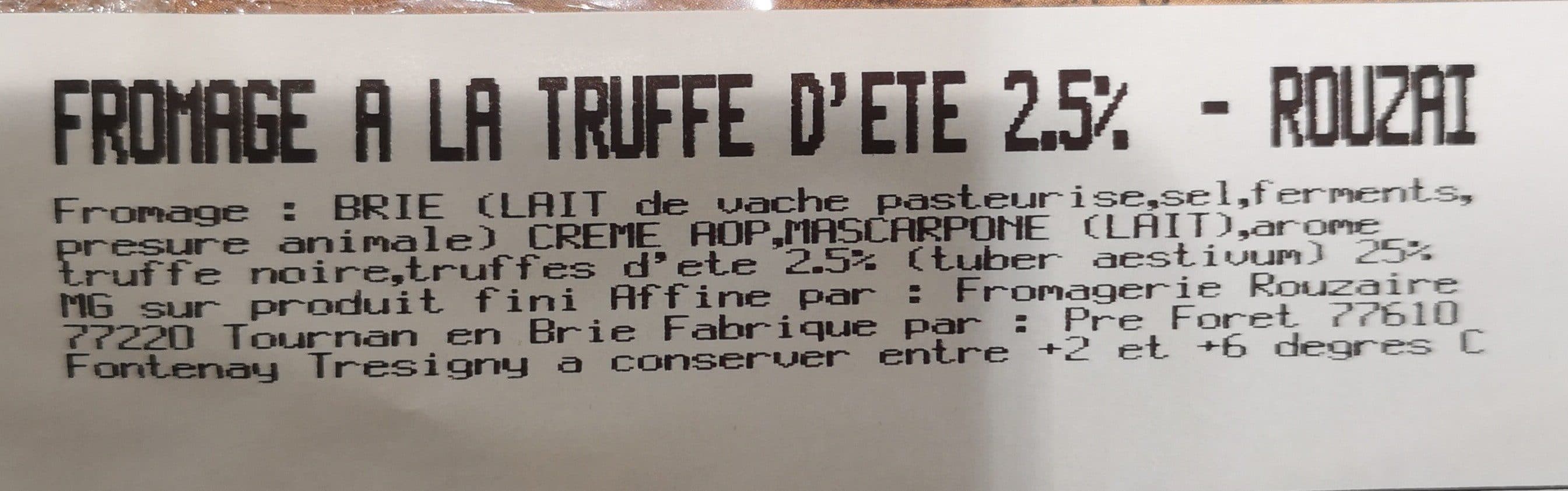 Open Food Facts Fromage à la truffe d'été packshot