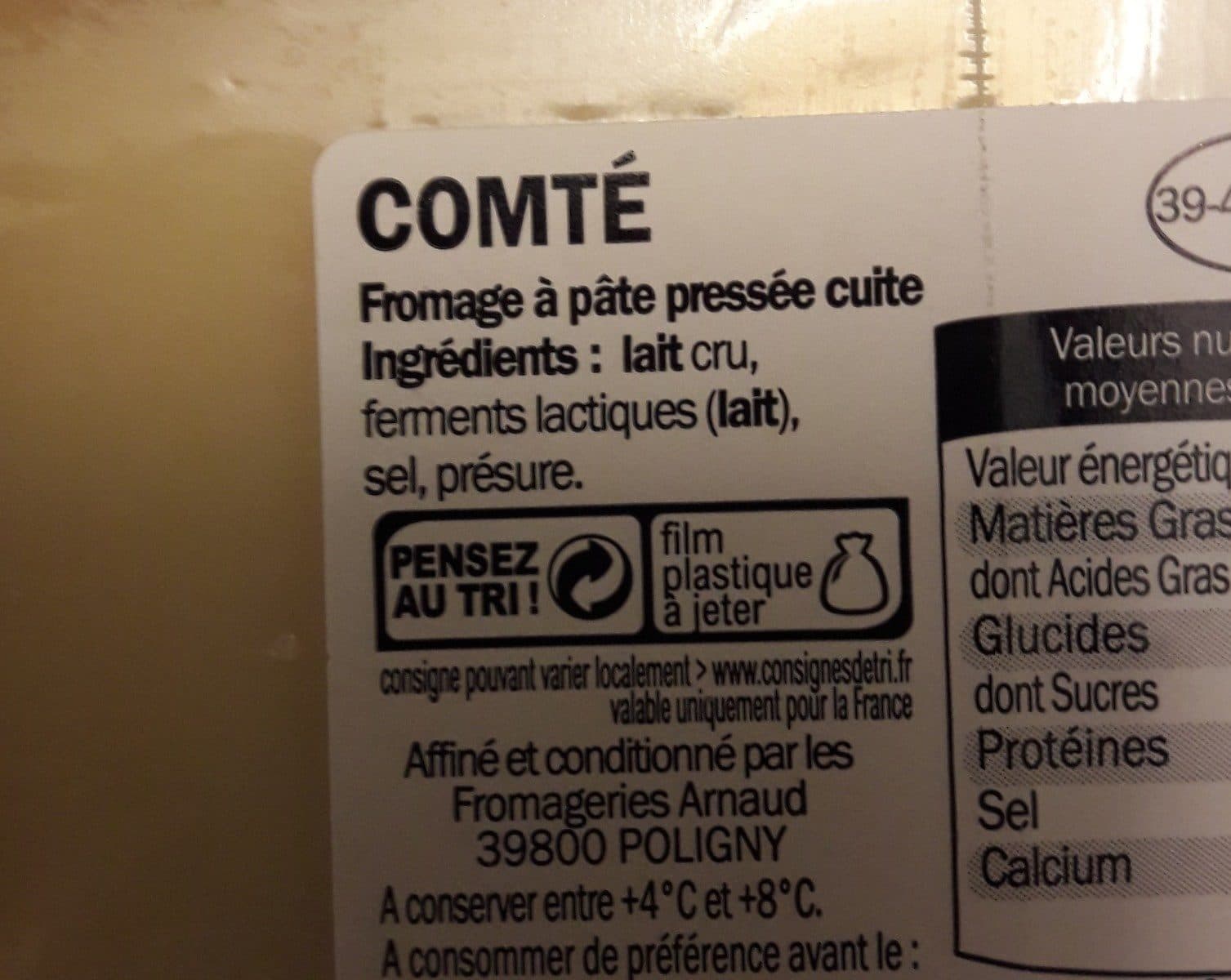 Open Food Facts Comté 10 mois packshot