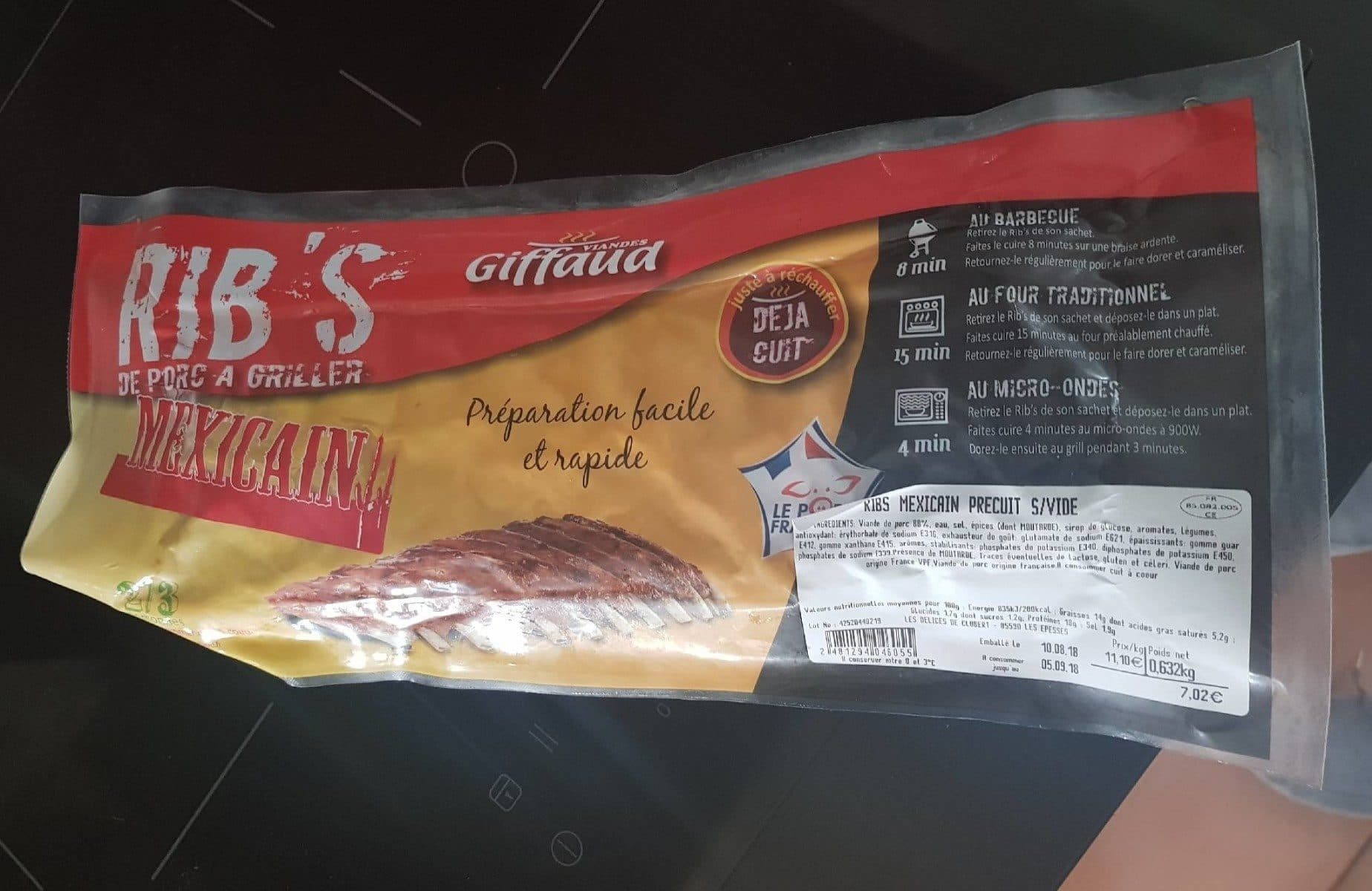 Open Food Facts Rib's à griller packshot